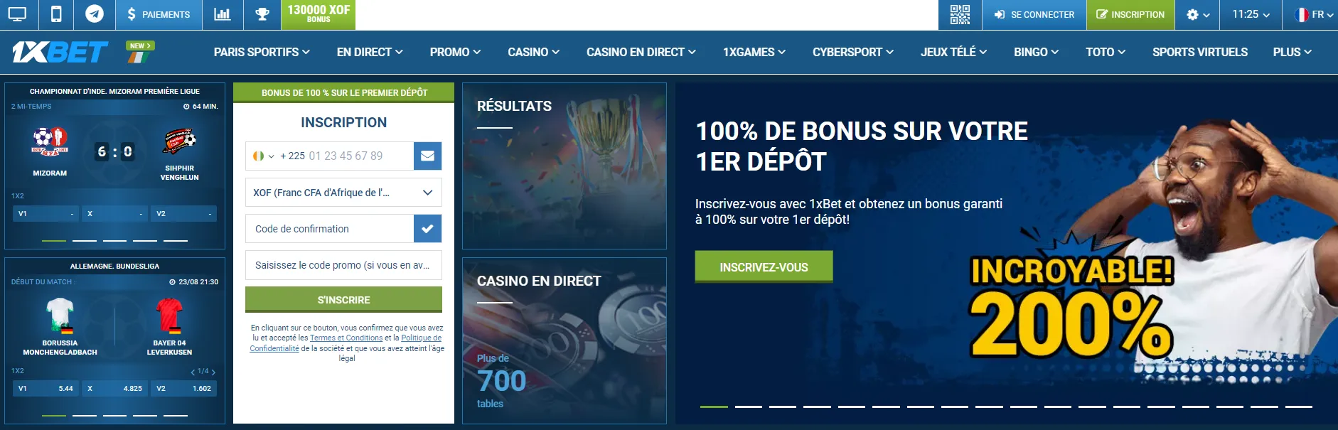 1xBet registre